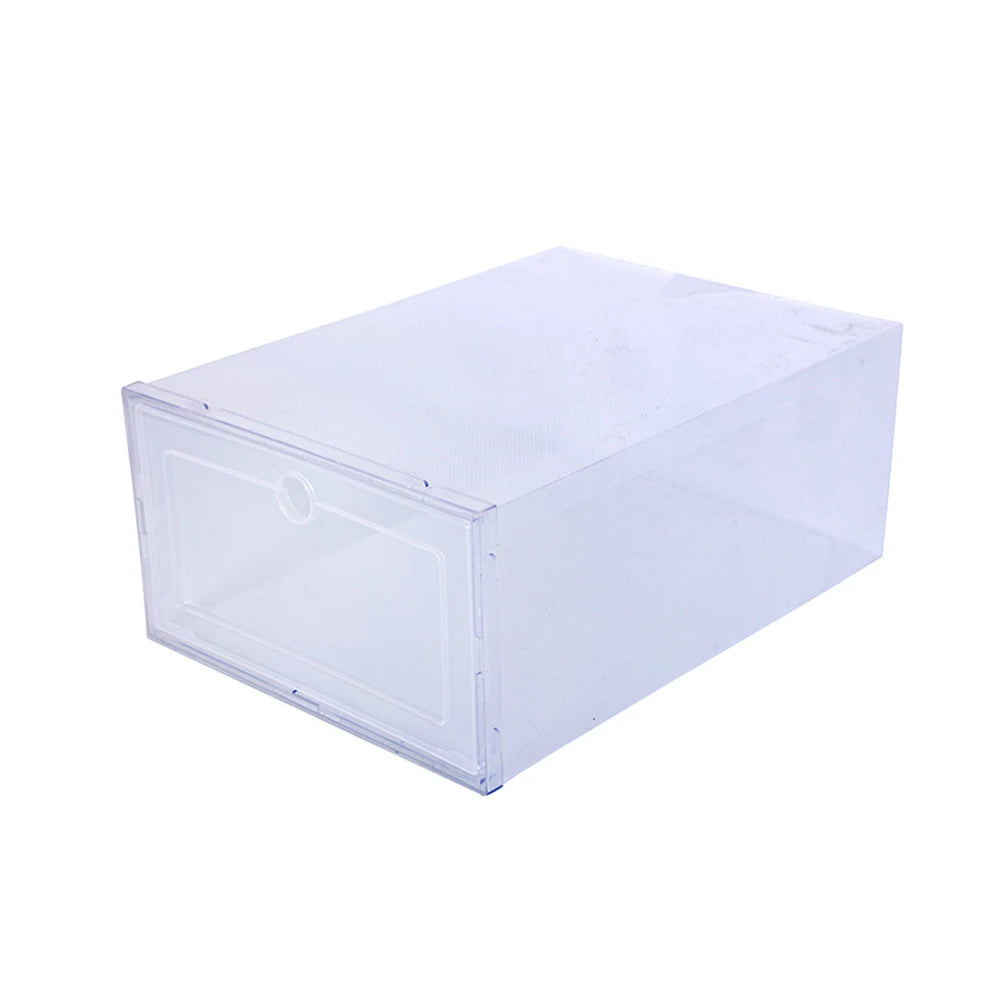 6-Pack Clear Stackable Shoe Storage Boxes – Foldable Shoe Organizers
