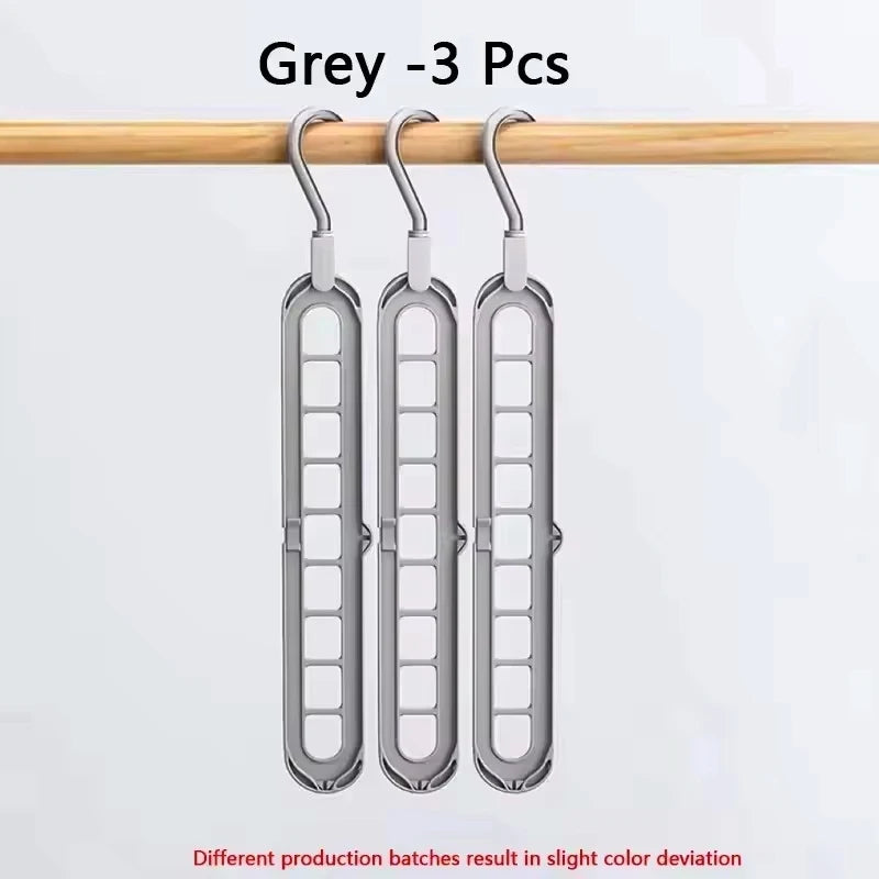 9-Hole Space-Saving Hanger Organizer – Foldable Closet Storage Rack