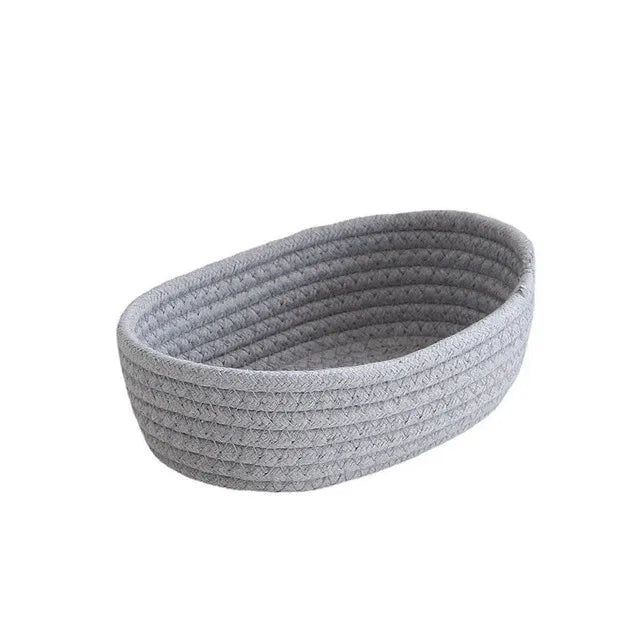 Cotton Rope Storage Basket – Woven Home Organizer