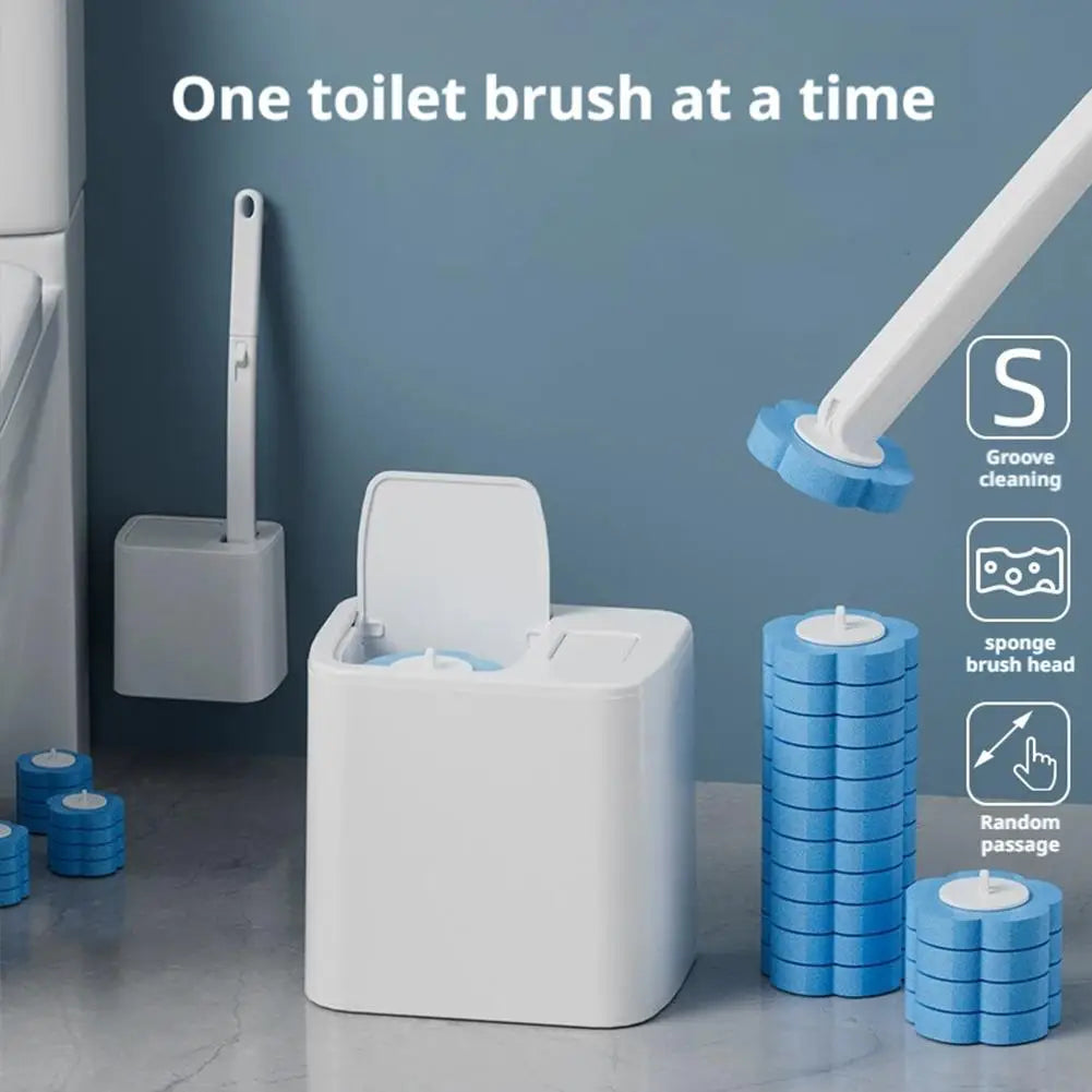 Disposable Toilet Brush Cleaning Kit with Replaceable Heads