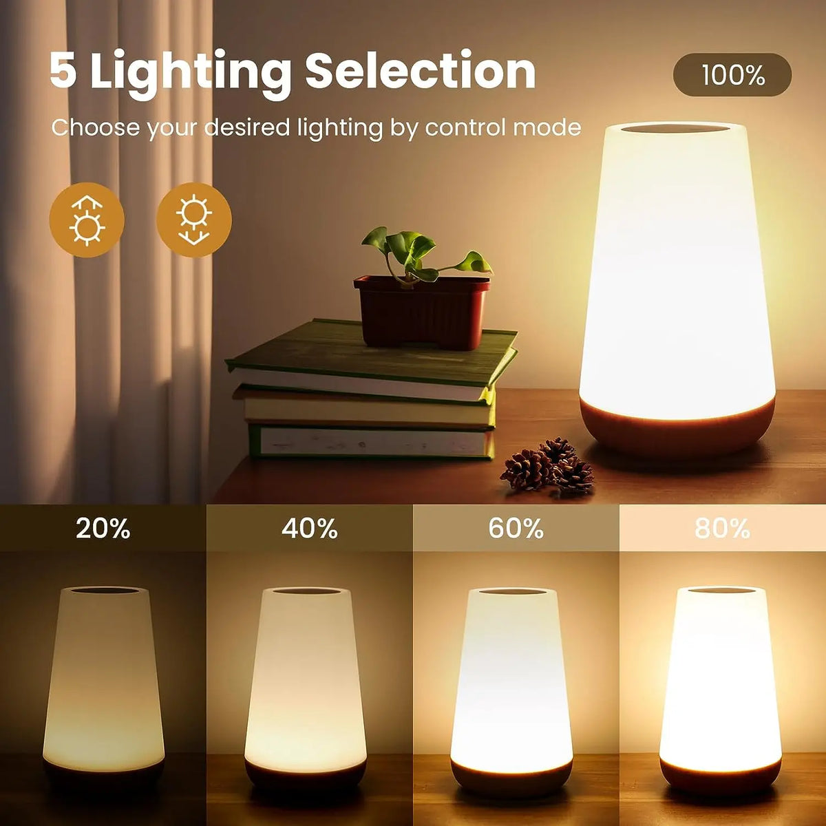 Rechargeable RGB Touch Night Light – 13 Colors with Remote Control