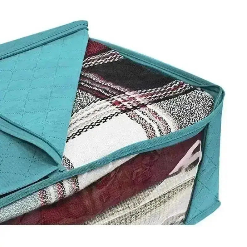 Foldable Clothes Storage Box with Lid – Closet & Blanket Organizer