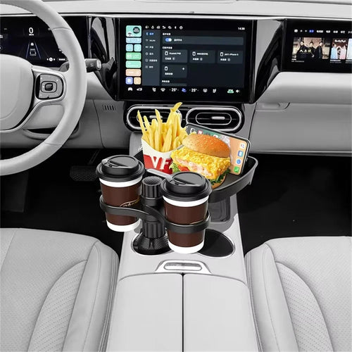 3-in-1 Car Cup Holder Expander – Dual Cup Holder & Snack Tray