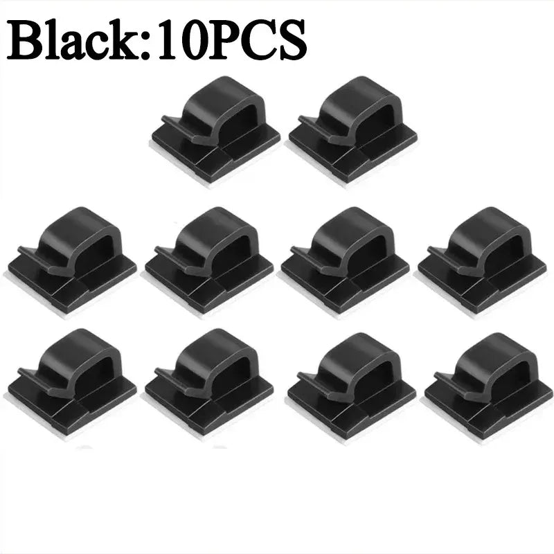 Self-Adhesive Cable Organizer Clips – Wire Management Holders for Home & Office