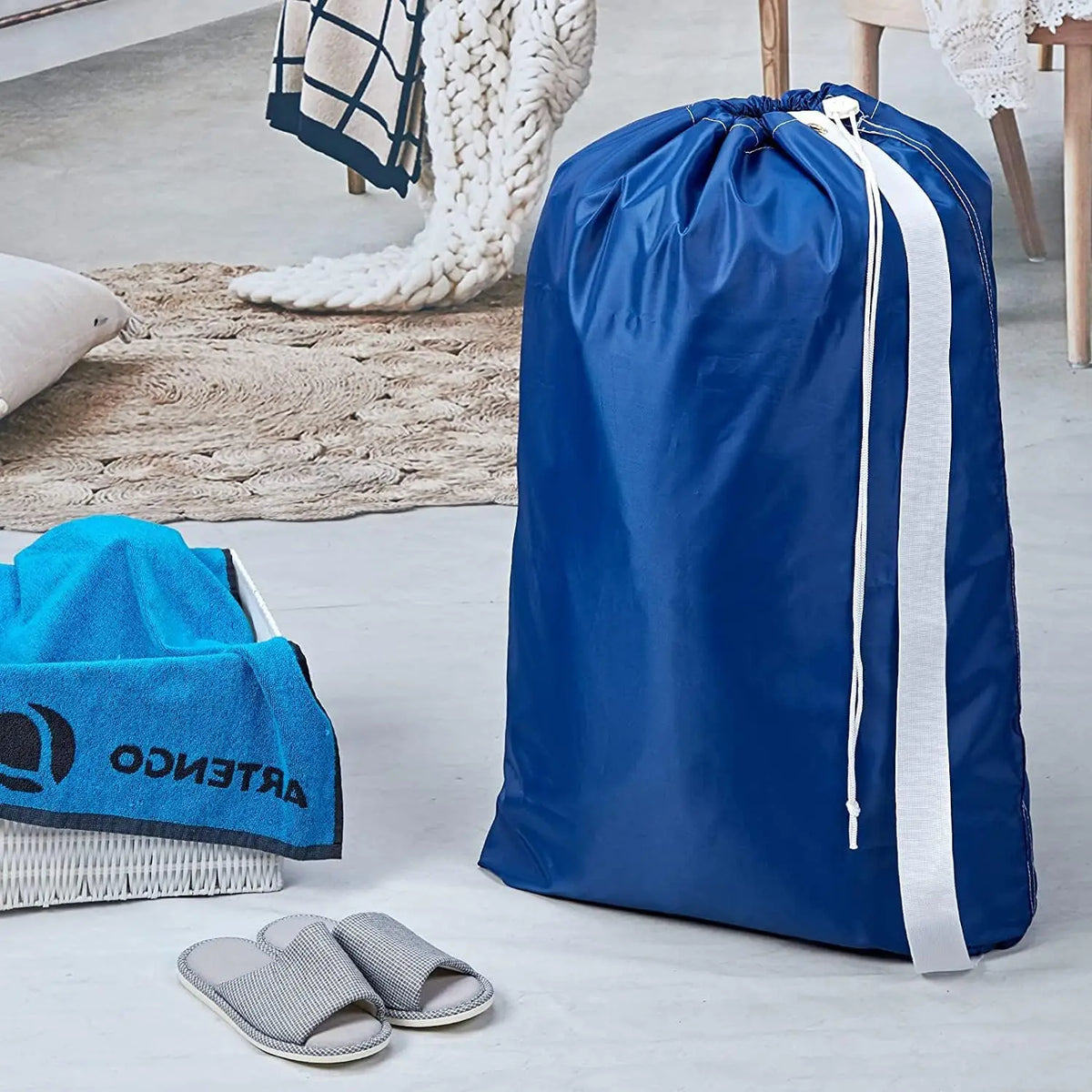 Portable Laundry Bag – Foldable Drawstring Hamper for Travel & Home