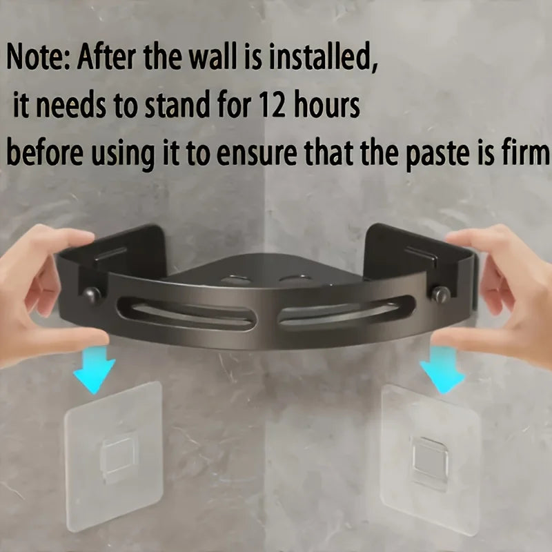 2-Pack Corner Shower Caddy – Adhesive Bathroom Storage Shelves with Hooks