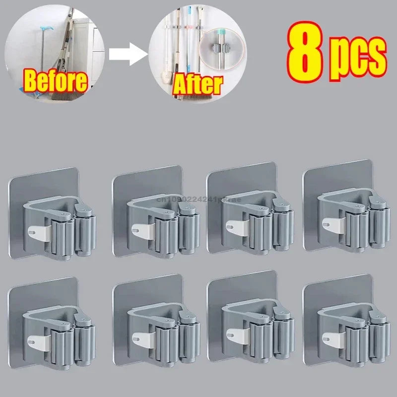 Wall-Mounted Mop & Broom Holder – Multi-Purpose Cleaning Tool Organizer