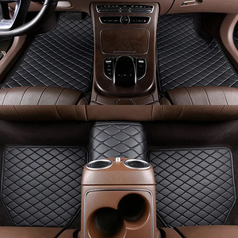 5-Piece Universal PU Leather Car Floor Mats – Waterproof Set