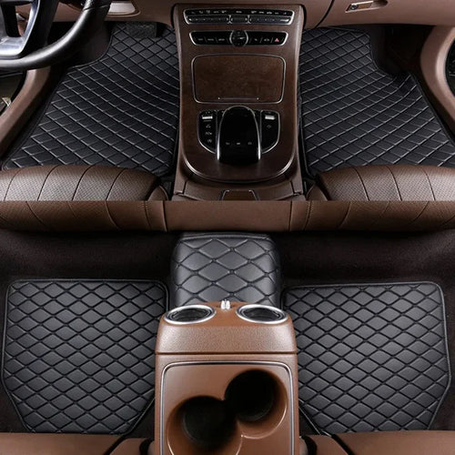 5-Piece Universal PU Leather Car Floor Mats – Waterproof Set