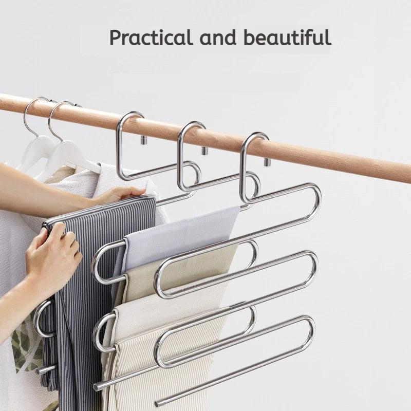 5-Tier Pants Hanger – Space-Saving Multi-Layer Closet Organizer