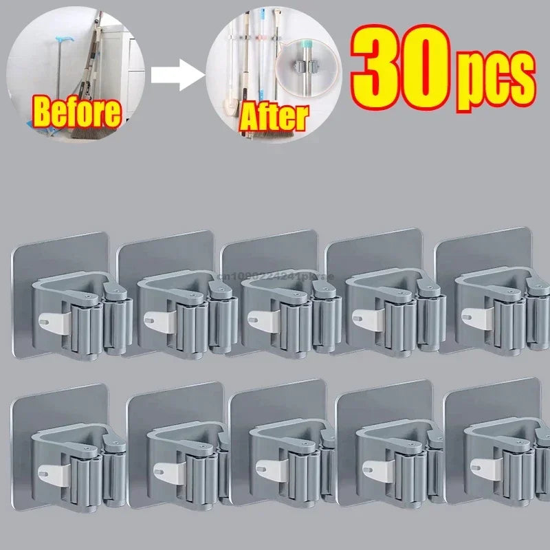 Wall-Mounted Mop & Broom Holder – Multi-Purpose Cleaning Tool Organizer