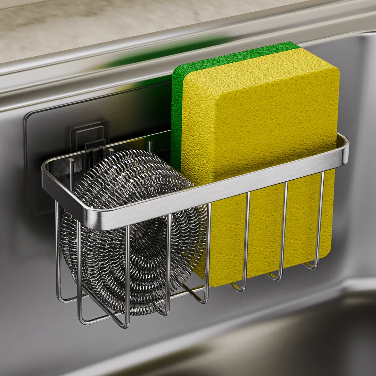 Stainless Steel Sink Caddy – Sponge & Dish Brush Holder