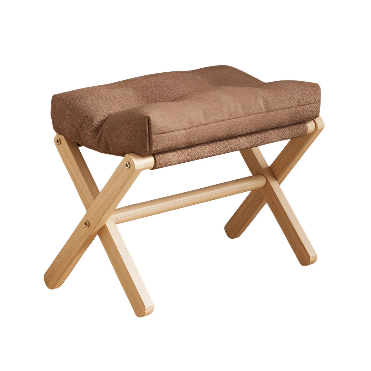 Foldable Wooden Footstool – Cushioned Home & Entryway Stool