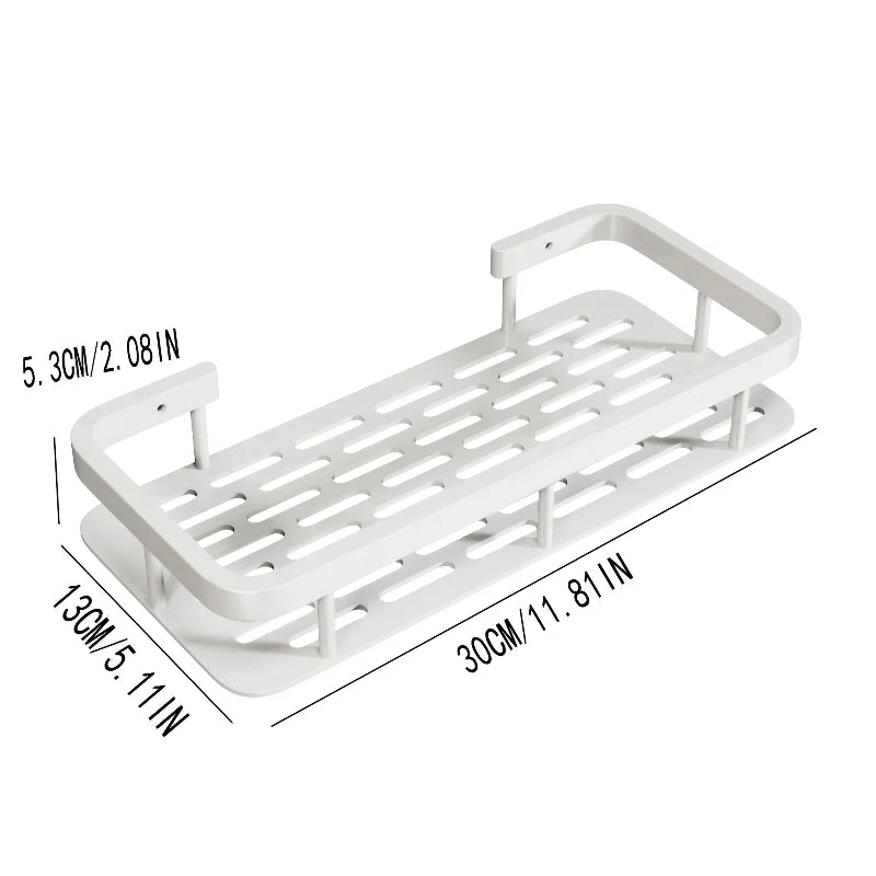 Aluminum Shower Caddy – No-Drill Wall-Mounted Bathroom Organizer