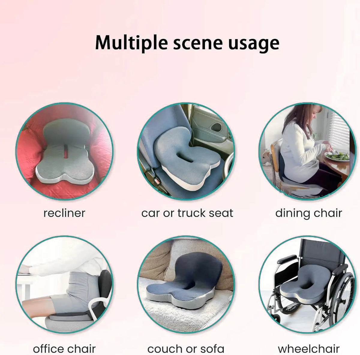Contoured Ergonomic Seat Cushion – Comfortable Chair Support