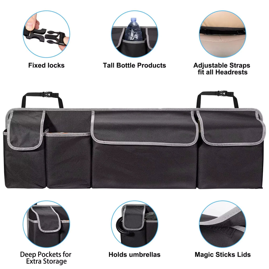 Car Trunk Organizer – Large Capacity Backseat Storage Bag