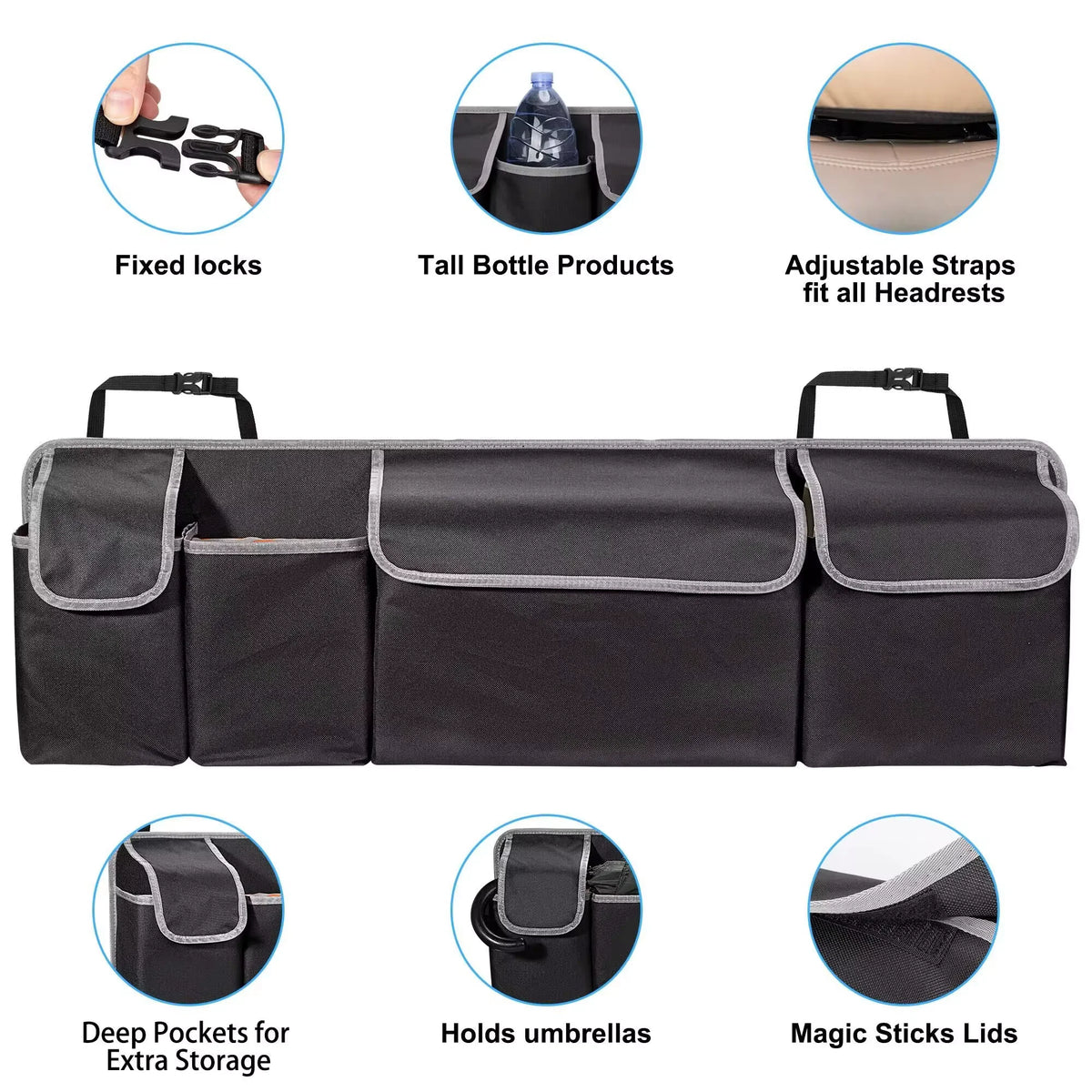 Car Trunk Organizer – Large Capacity Backseat Storage Bag