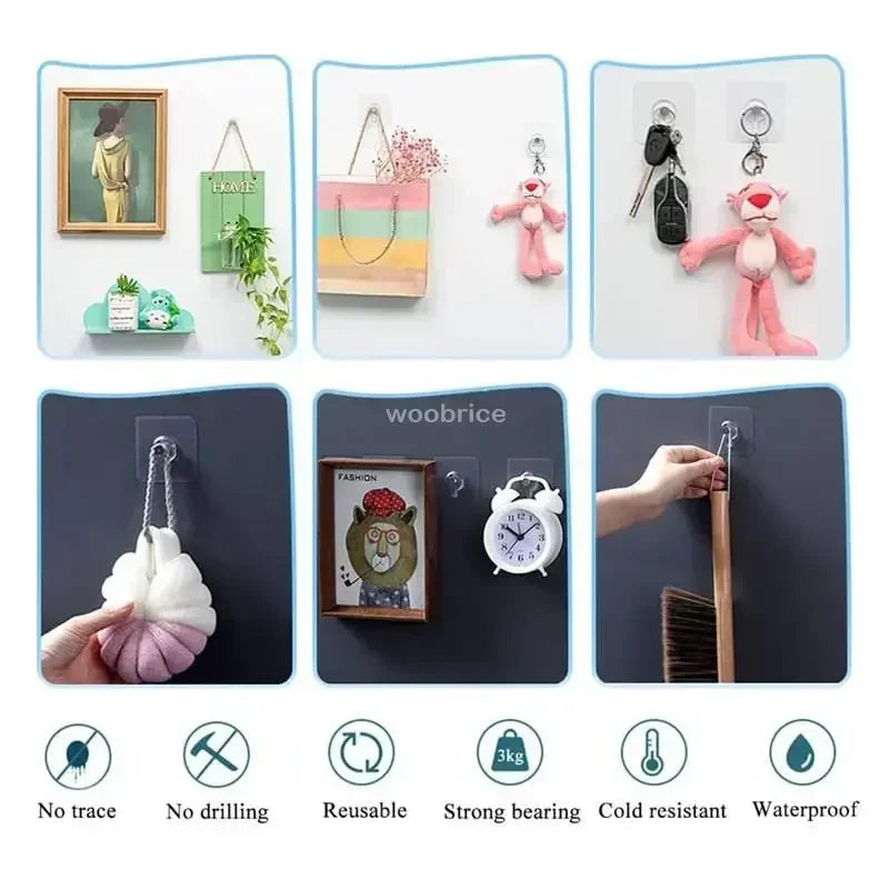 Self-Adhesive Wall Hanging Hooks – No-Drill Picture Frame Mounting Holders