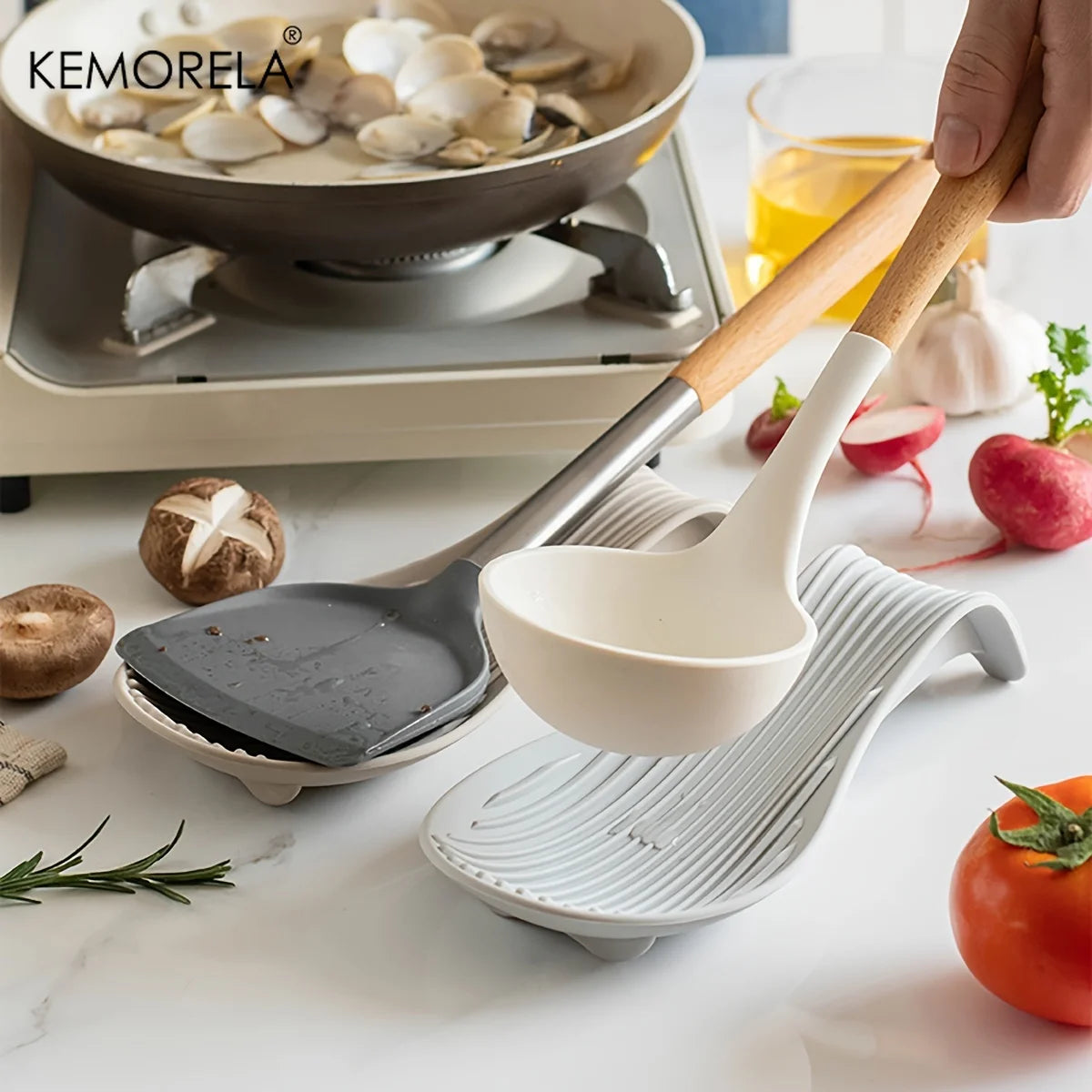 Silicone Spoon Rest – Heat-Resistant Kitchen Utensil Holder