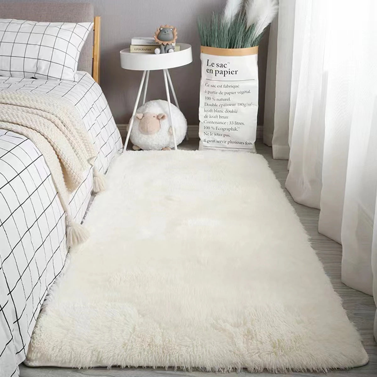 Fluffy Shag Area Rug – Soft Non-Slip Carpet for Bedroom & Living Room