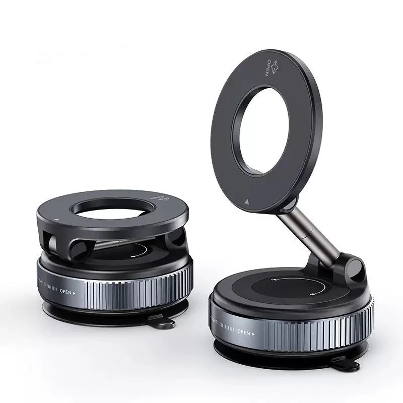 360° Magnetic Car Phone Holder – Adjustable Vacuum Suction Mount