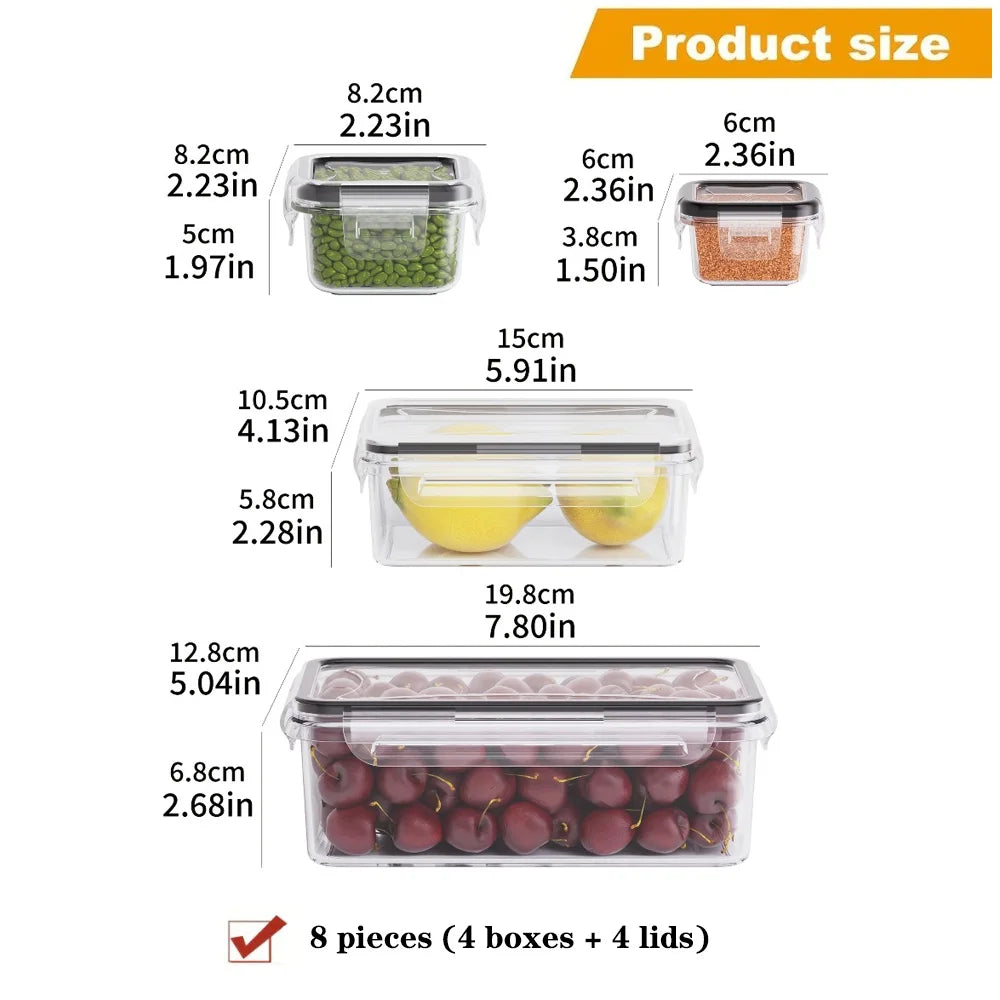 8-Piece Airtight Food Storage Container Set with Locking Lids
