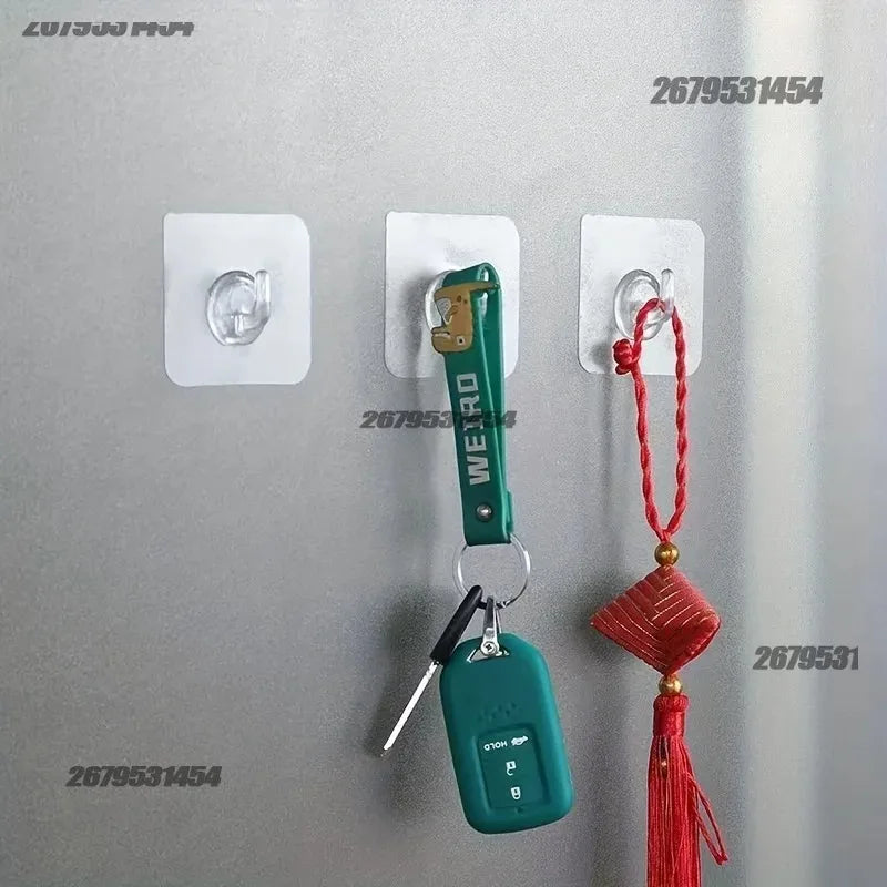 Transparent Self-Adhesive Wall Hooks – No-Drill Storage Hangers