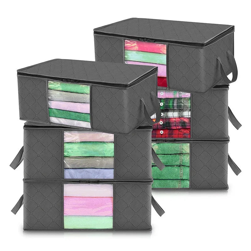 Foldable Clothes Storage Bags – Large Capacity Closet & Bedding Organizers
