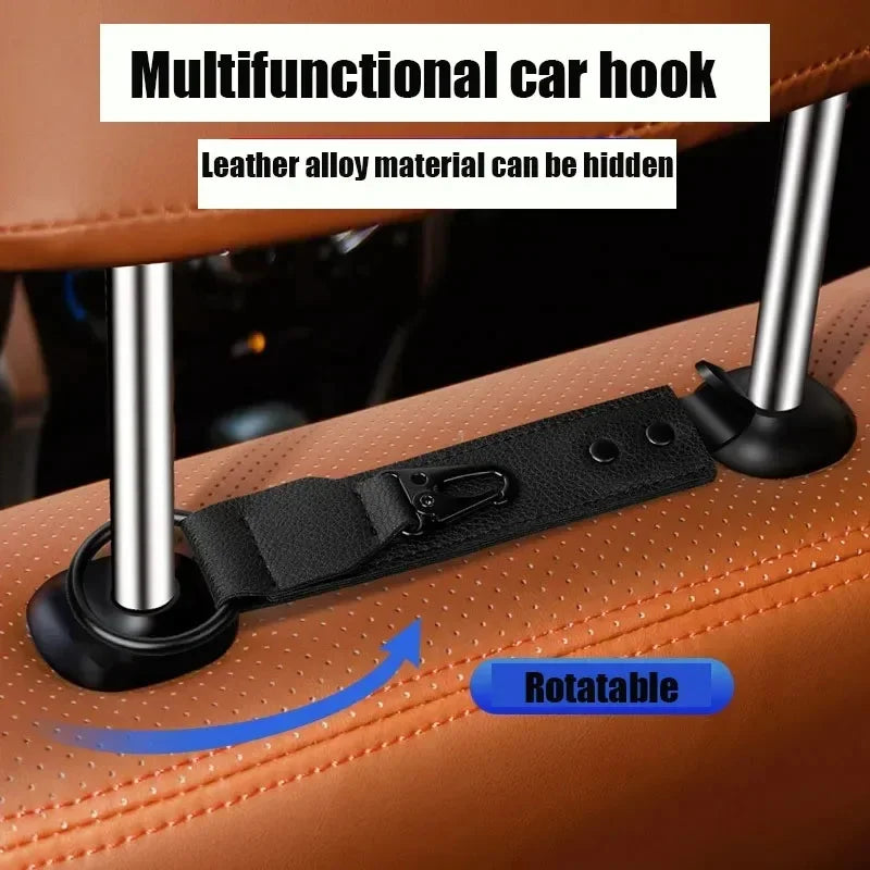 PU Leather Car Headrest Hooks – Stylish Seat Back Hangers