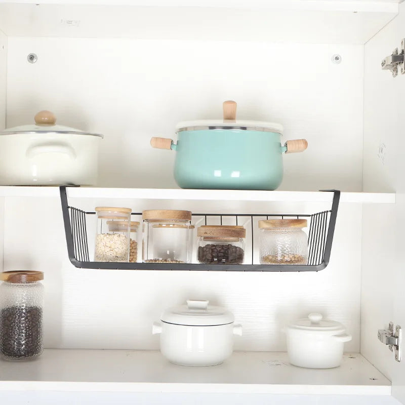 Under-Shelf Storage Basket – Space-Saving Kitchen Organizer