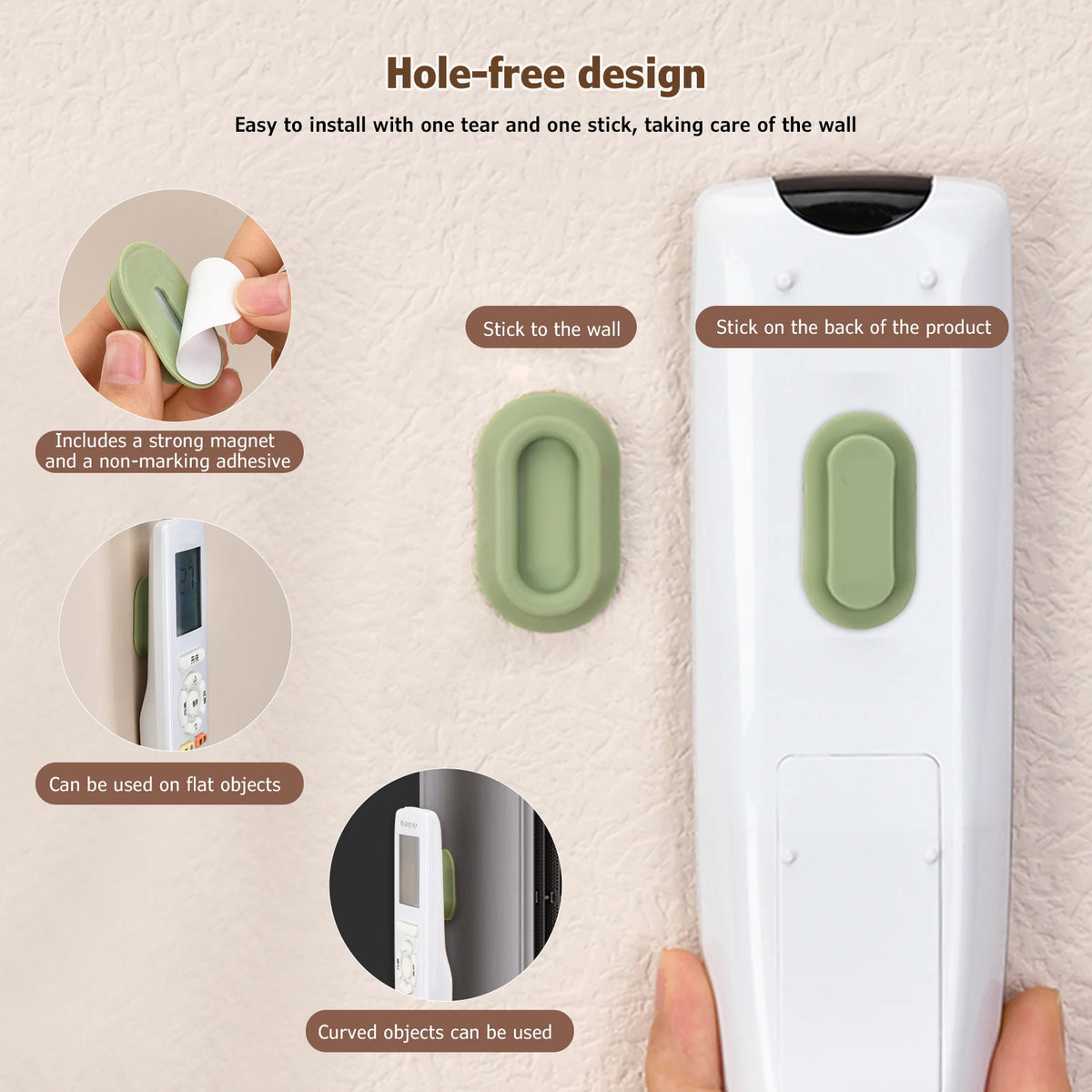 Magnetic Remote Control Holder – Self-Adhesive Wall Mount Organizer