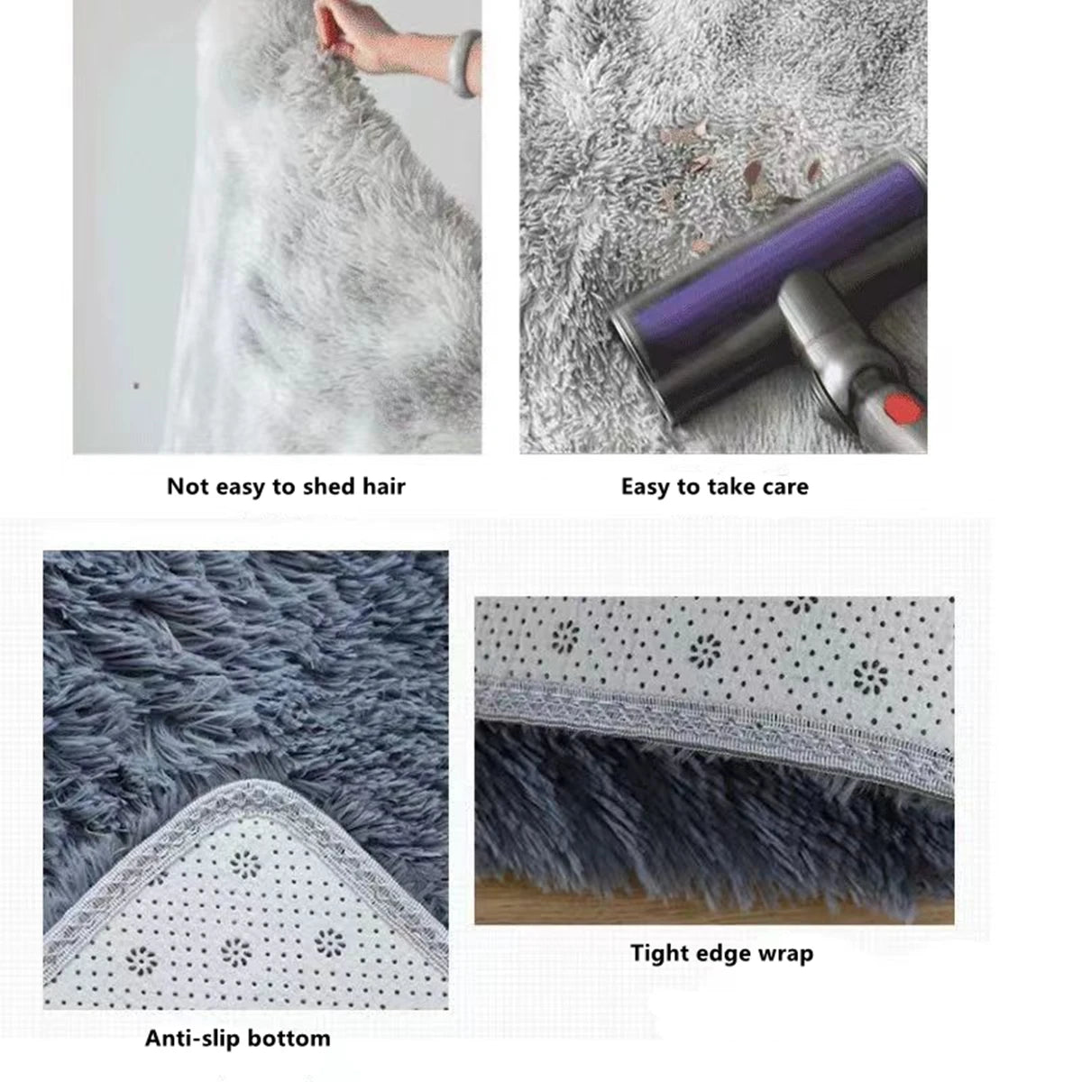Fluffy Shag Area Rug – Soft Non-Slip Carpet for Bedroom & Living Room