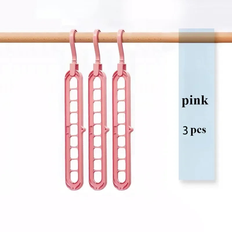 9-Hole Space-Saving Hanger Organizer – Foldable Closet Storage Rack