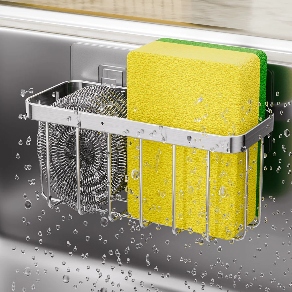 Stainless Steel Sink Caddy – Sponge & Dish Brush Holder