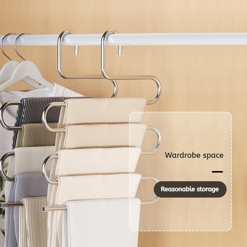 5-Tier Pants Hanger – Space-Saving Multi-Layer Closet Organizer