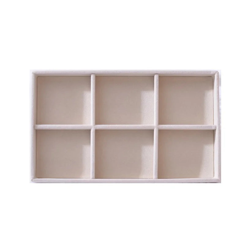 Velvet Jewelry Organizer Tray – Adjustable Compartment Storage for Rings & Earrings