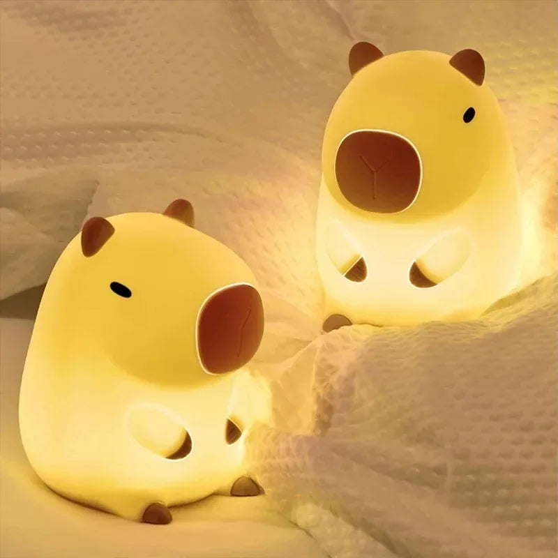 Cute Capybara Silicone Night Light – Soft Bedside Lamp
