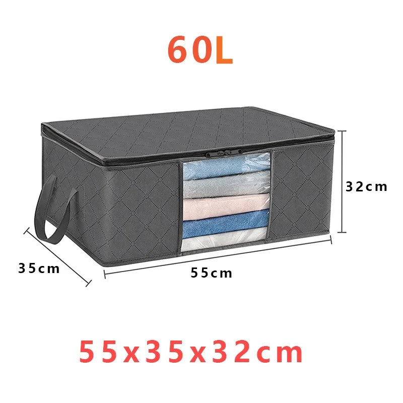 Foldable Clothes Storage Bags – Large Capacity Closet & Bedding Organizers