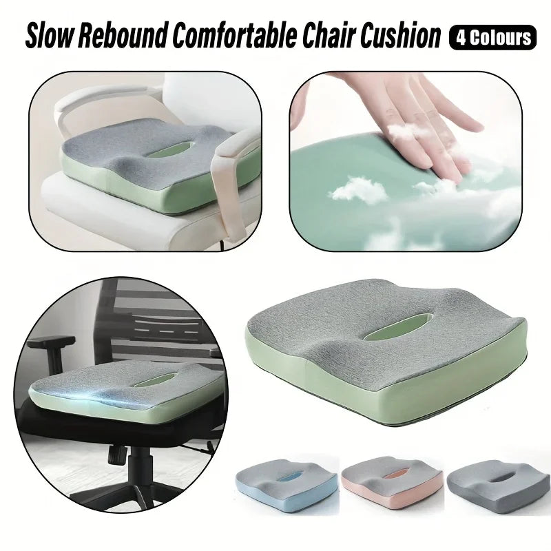 Ergonomic Memory Foam Seat Cushion – Comfort & Support Pillow