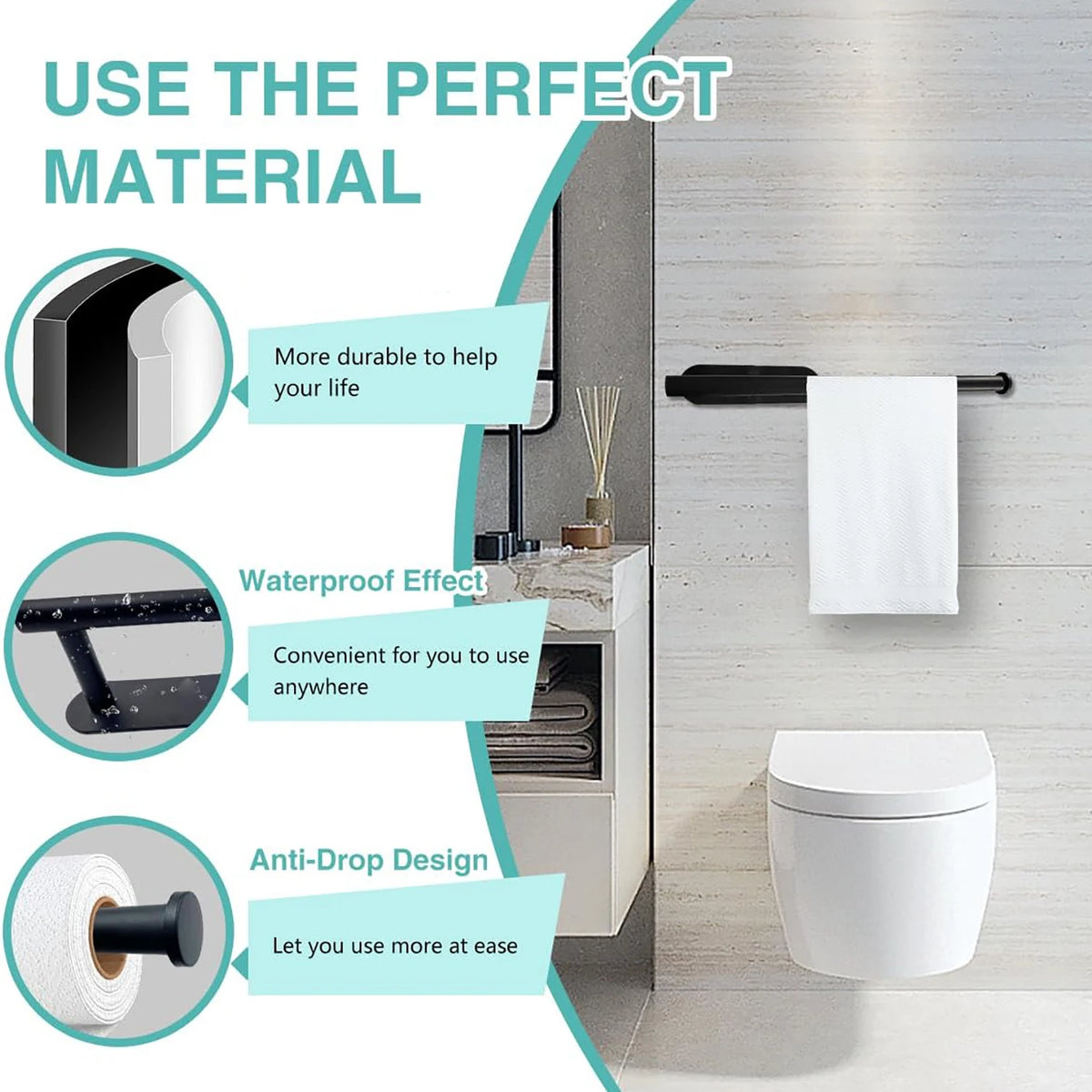 Adhesive Roll Holder – Toilet Paper & Paper Towel Organizer