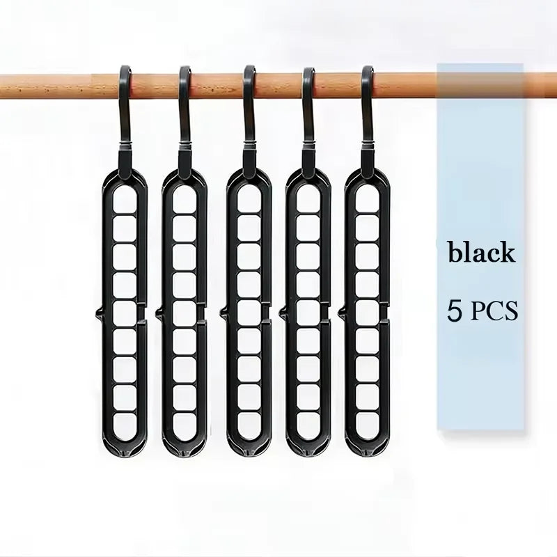 9-Hole Space-Saving Hanger Organizer – Foldable Closet Storage Rack