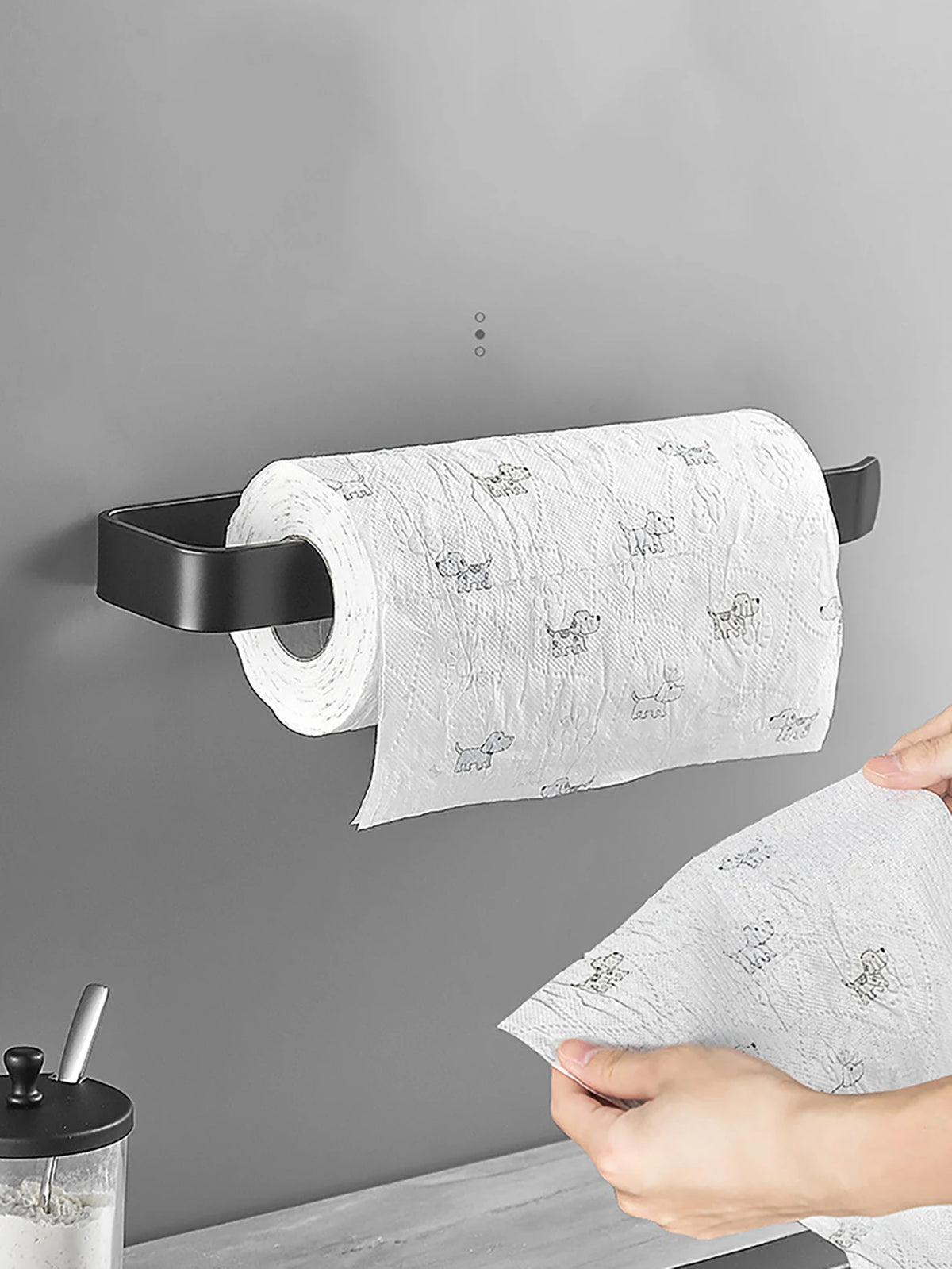 Adhesive Roll Holder – Toilet Paper & Paper Towel Organizer