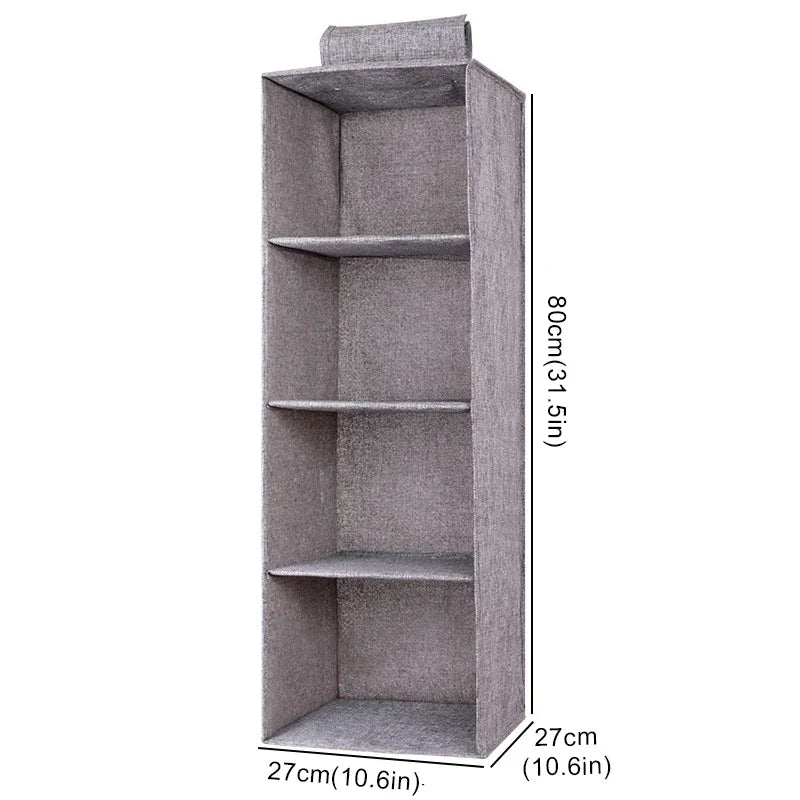Hanging Closet Organizer with Shelves – Foldable Wardrobe Storage