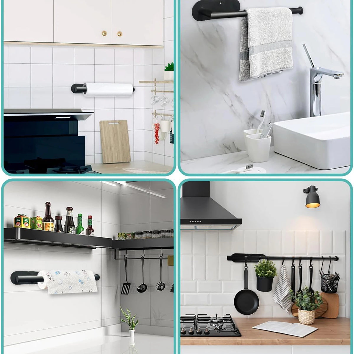 Adhesive Roll Holder – Toilet Paper & Paper Towel Organizer