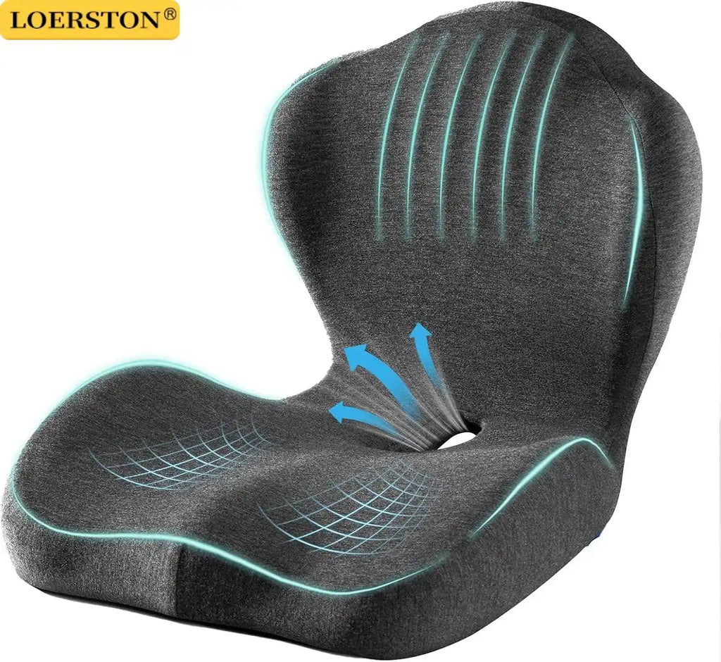 Ergonomic Memory Foam Seat Cushion with Back Support
