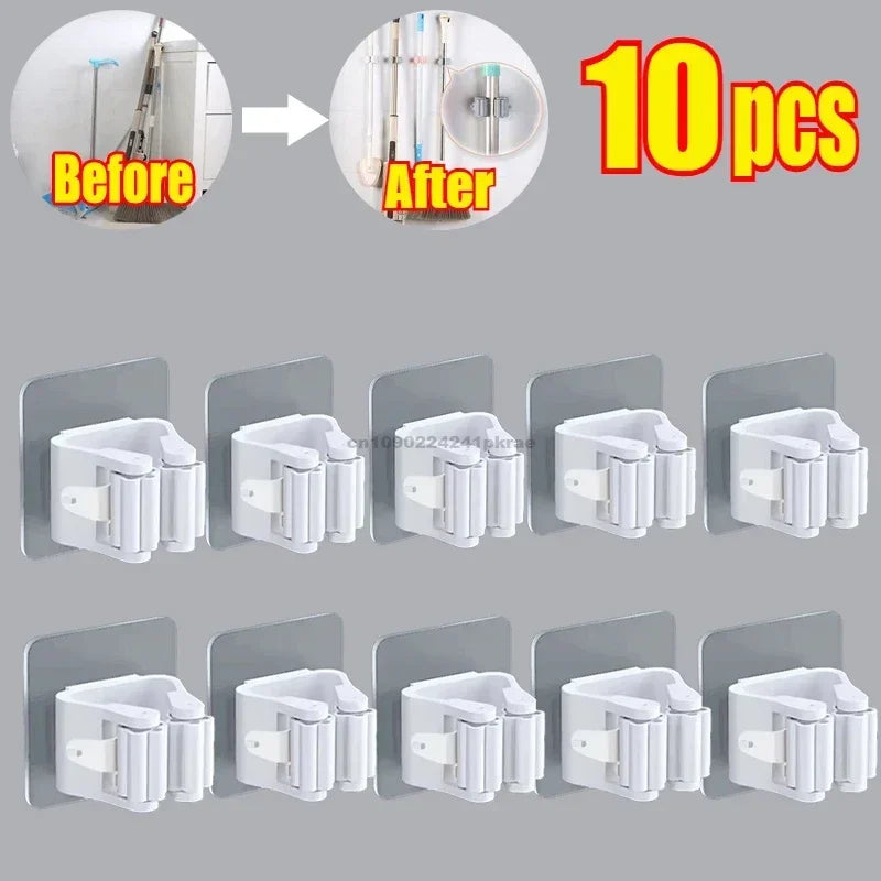 Wall-Mounted Mop & Broom Holder – Multi-Purpose Cleaning Tool Organizer