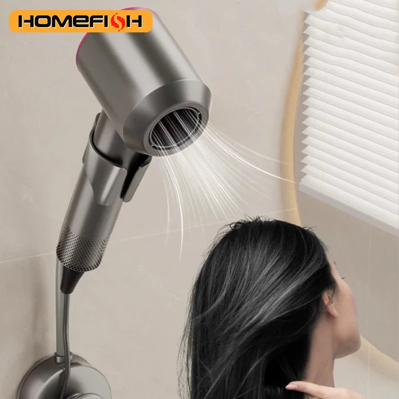 Suction Cup Hair Dryer Holder – Wall-Mounted Bathroom Organizer