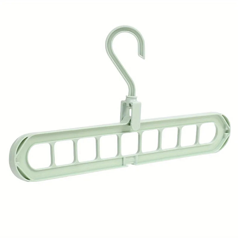 9-Hole Space-Saving Hanger Organizer – Foldable Closet Storage Rack