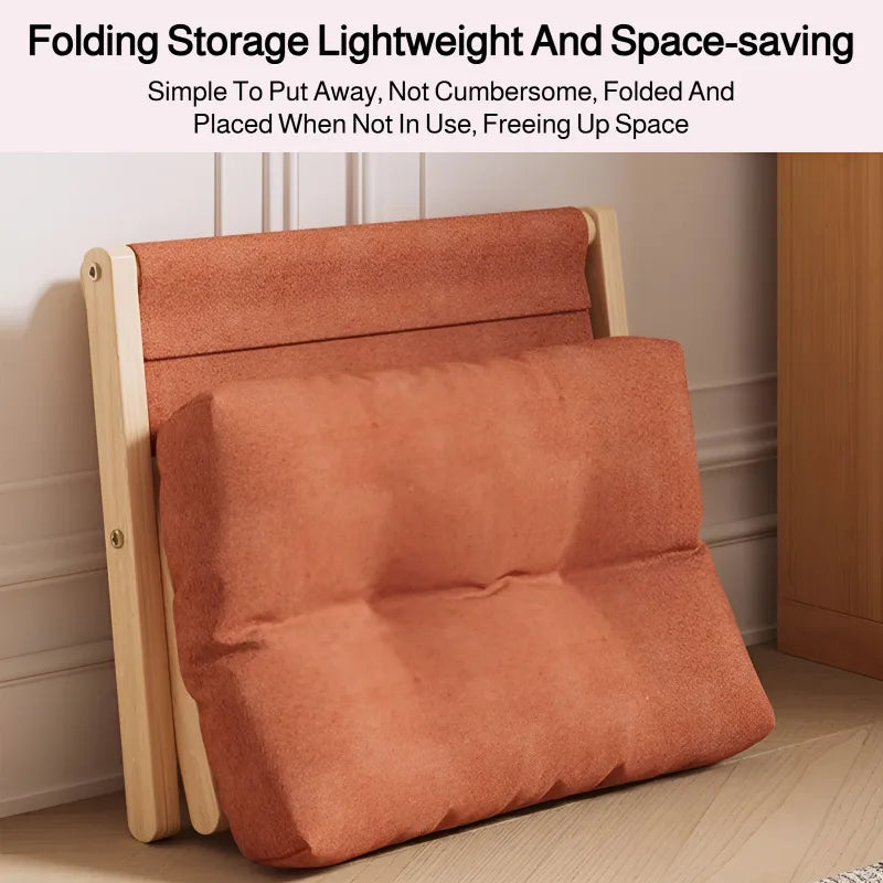 Foldable Wooden Footstool – Cushioned Home & Entryway Stool