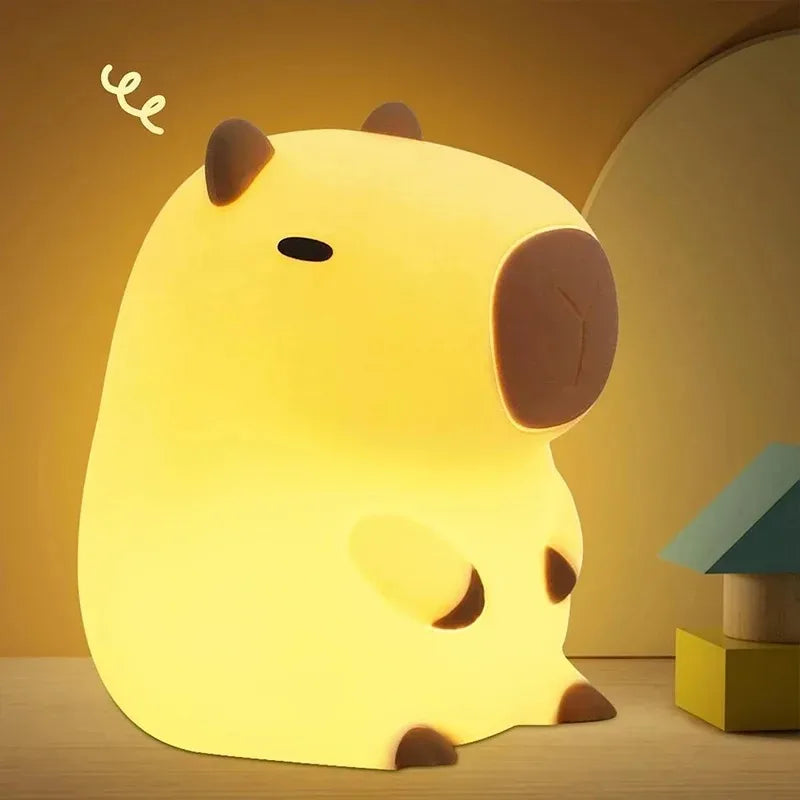 Cute Capybara Silicone Night Light – Soft Bedside Lamp